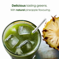 GN Super Greens 21 Powder | 150g Greens Powder with KSM-66 Ashwagandha, Actazin & Livaux Golden Kiwi, Alfalfa & More | Superfood Powder - Pineapple Flavour Supergreens Powder | Made in The UK