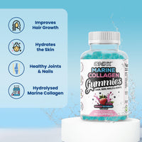 ONYX INGREDIENTS 101 Onyx Marine Collagen 2200mg with Hyaluronic Acid & Biotin - High Strength Collagen Supplements for Women & Men - 60 Vegan Gummies