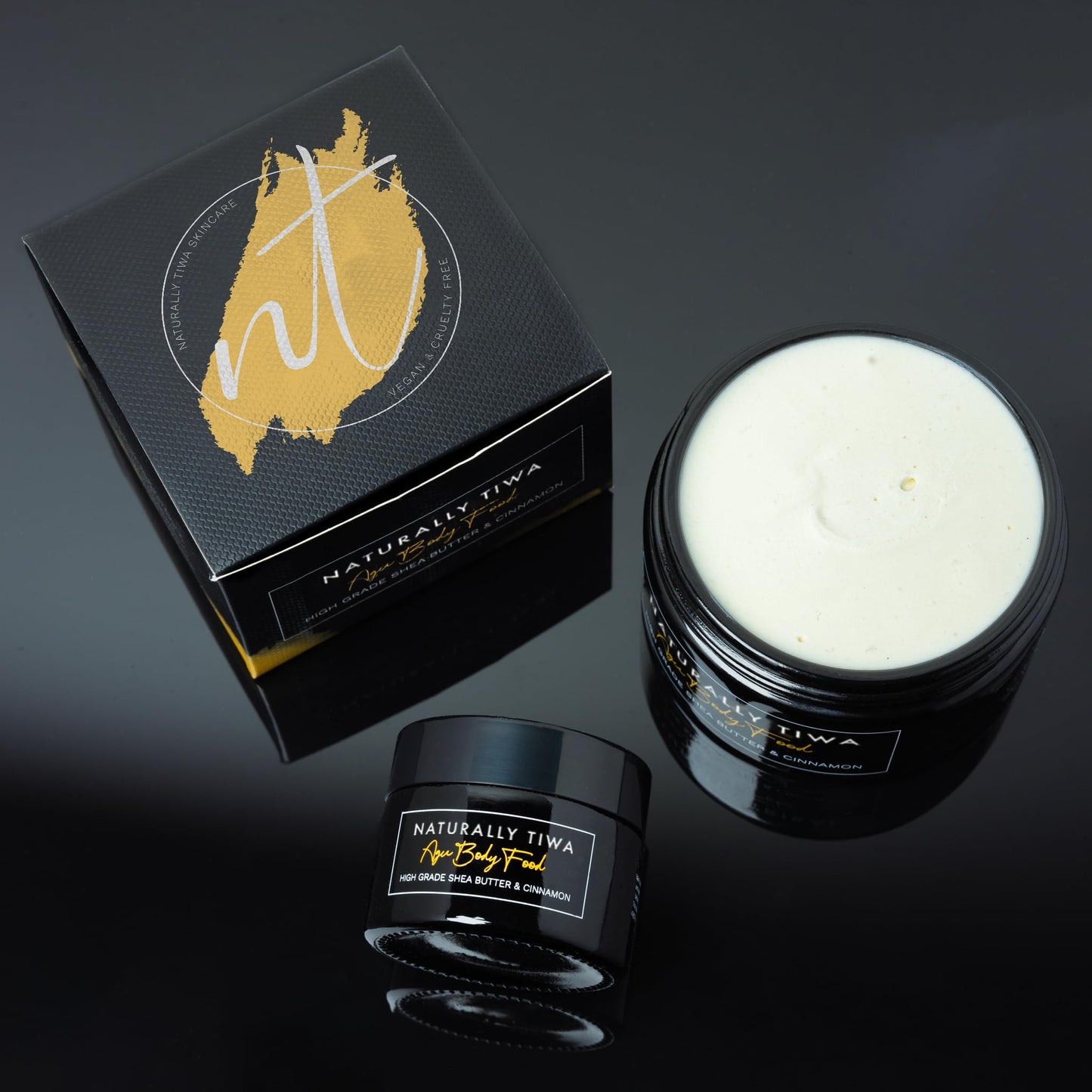 Naturally Tribal Skincare AGU Body Food 250ml Natural Moisturiser, Intensely Hydrating + Eczema + Psoriasis Relief + Shea Butter, Cinnamon and Nutmeg. Chemotherapy Skincare + Vegan + Cruelty Free