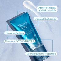 Bioré Biore SPF 50, Aqua Rich UV Watery Essence, Invisible High Protection, Hydrates With Hyaluronic Acid, No White Cast, Non Oily Sun Cream, Japanese Sunscreen, 50ml