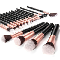 AMMIY Lospu HY Makeup Brushes Sets 18-Piece Rose Golden Premium Synthetic Wood Handle Face and Eye Make-up Brushes for Foundation, Powder, Concealers, Blush, and Eyeshadow