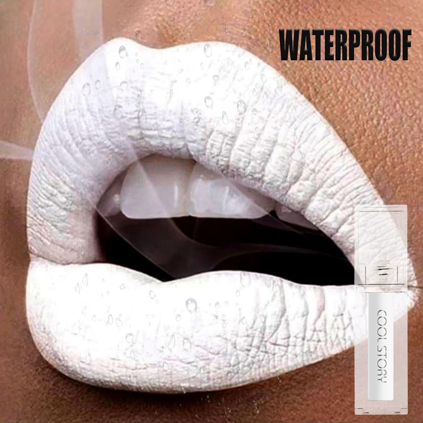 LYNTYAOU Matte White Liquid Lipstick Long Lasting Waterproof Full-coverage White Lip Gloss, Highly Pigmented Sweat-proof White Face Body Paint for Halloween Gothic Cosplay Makeup for Women