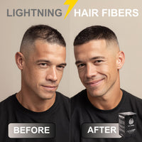 CrazyBull Hair Building Fibre - Long-Lasting, Easy Apply Hair Fibre Concealer for Thinning Hair & Bald Spots - Vegan & Cruelty-Free Hair Thickening Fibre for Men & Women - Crazy Bull, 22g, Grey