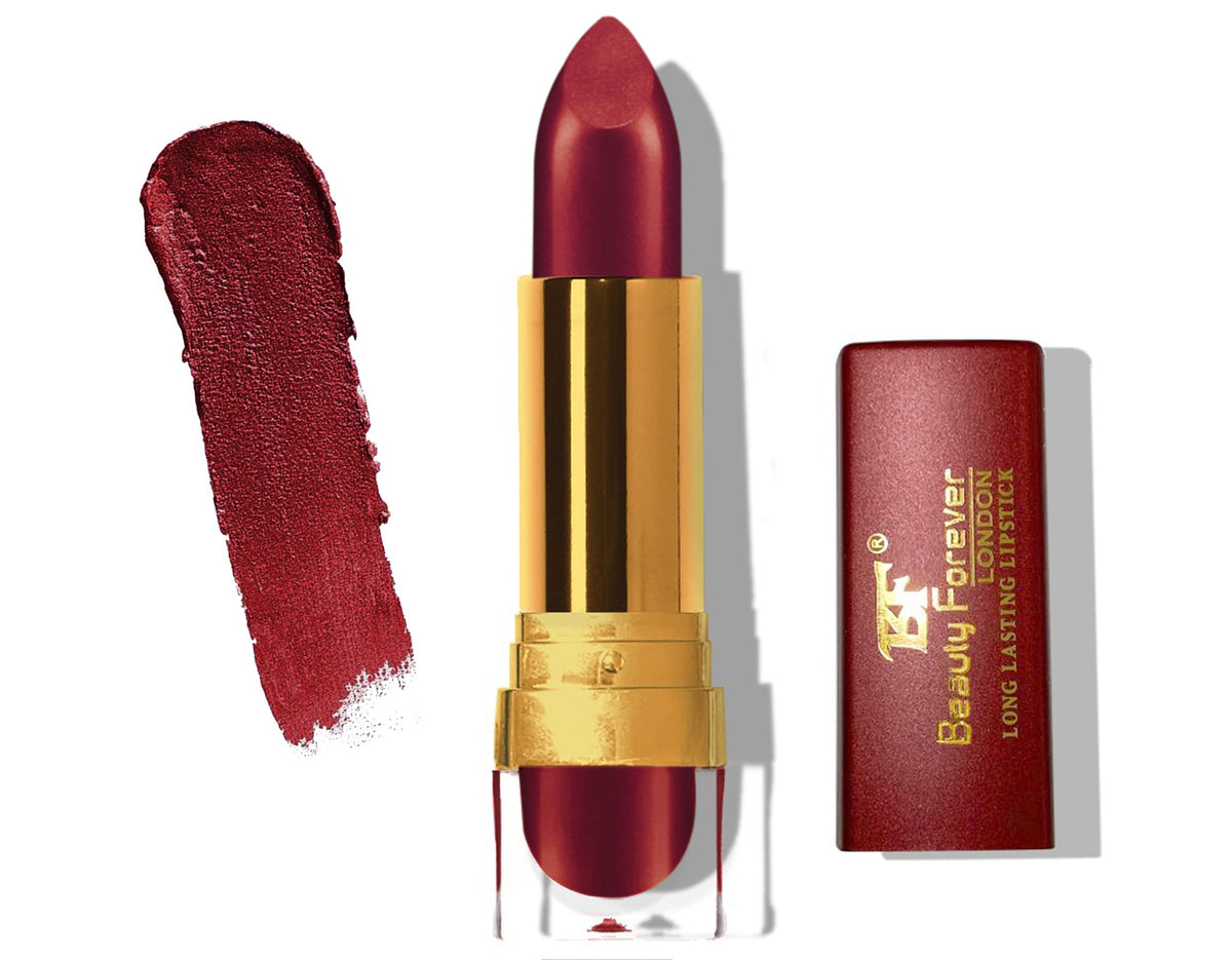BF Beauty Forever Beauty Forever Long Lasting Cream Lipstick, Glossy & Moisturising Lip Formula, Vitamin C & E Enriched, Hydrating Feature, High Impact Lip Colour, Available In 24 Shades (Hot Red (LL102))