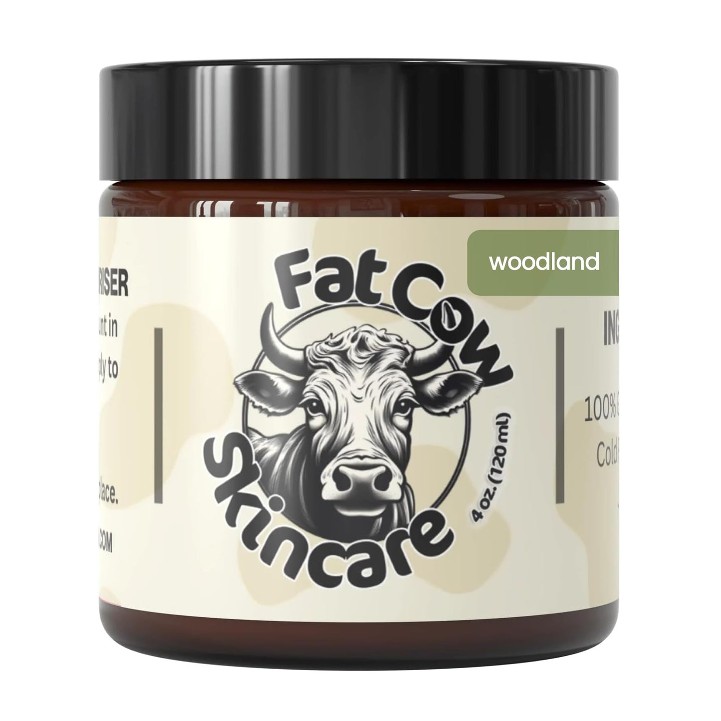 Fat Cow Skincare Anti-Ageing Body Cream, Beef Tallow, Vitamin E (120ml, Woodland)