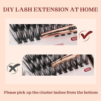 Higu clace Individual Lashes, 280pcs Lash Clusters Extensions D Curl Mix10-16mm 20D 30D 40D 50D Cluster Eyelashes Reusable Soft Wispy DIY Natural Lash Extension at Home - D Curl Mix10-16mm
