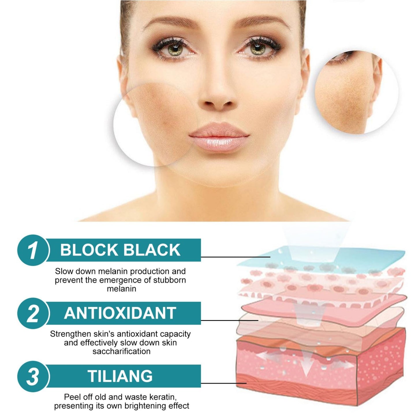 Spot-lightening Gel,Skin Tightening Cream,Skin Brightening Face Serum for Discolouration and Hyperpigme/ntation,Vitamine C&Hyaluronic Acid Face Serum,Face Brightening Serum,for All Skin Types,30ml