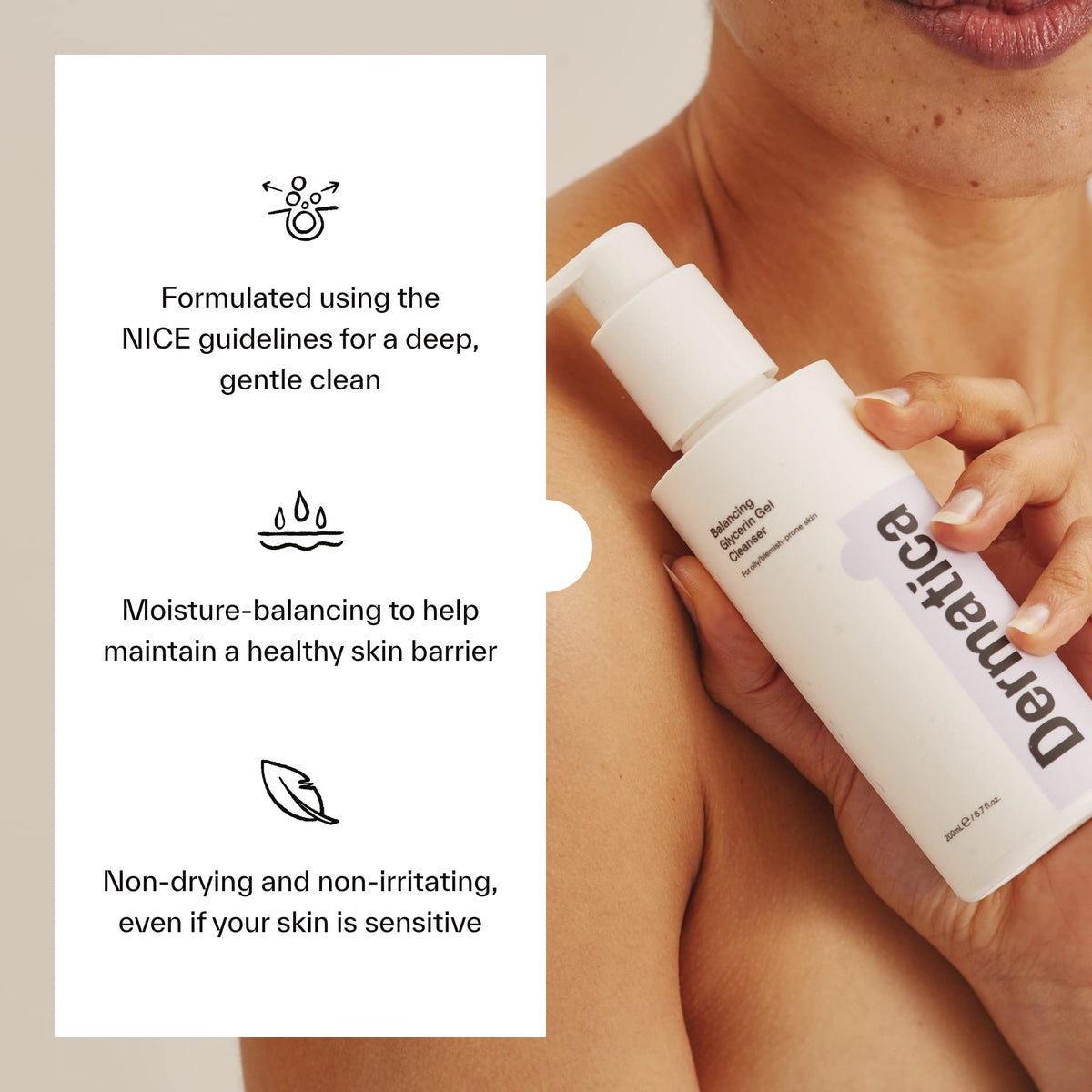 Dermatica Anti-Breakout Balancing Glycerin Gel Cleanser | Suitable for Acne Treatments I Clarifying Daily Cleanser for Removing Makeup | For Oily, Acne, Blemish-Prone Skin (200ml)