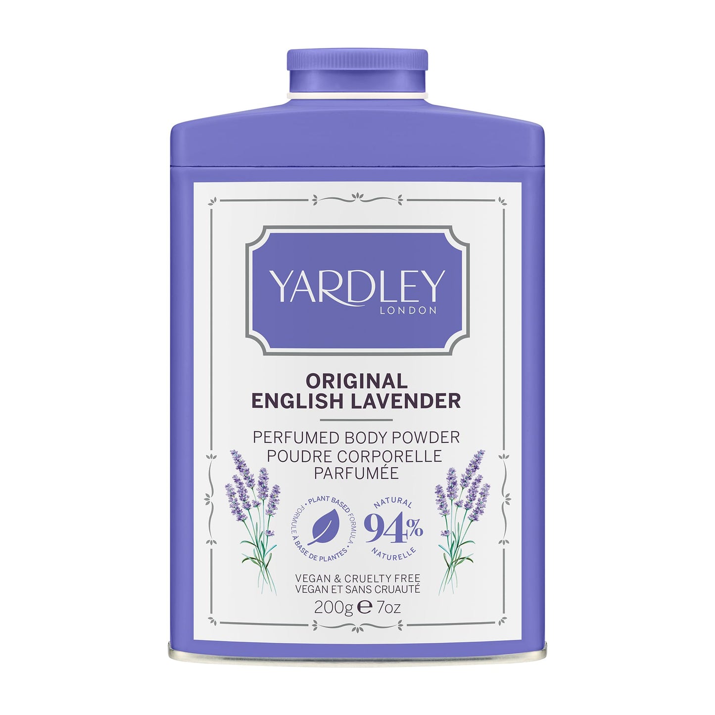 Yardley Original English Lavender Perfumed Body Powder, Original English Lavender Dusting Powder 200g