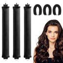 ExcellaElite Heatless Overnight Blowout Rods 3 Pack Heatless Curling Rod, Jumbo Flexi Rods for Hair, Heatless Rods, Blow out Rods - No Heat Curls to Sleep for Curl Rods, Women Long Hair Styling Tools, Black