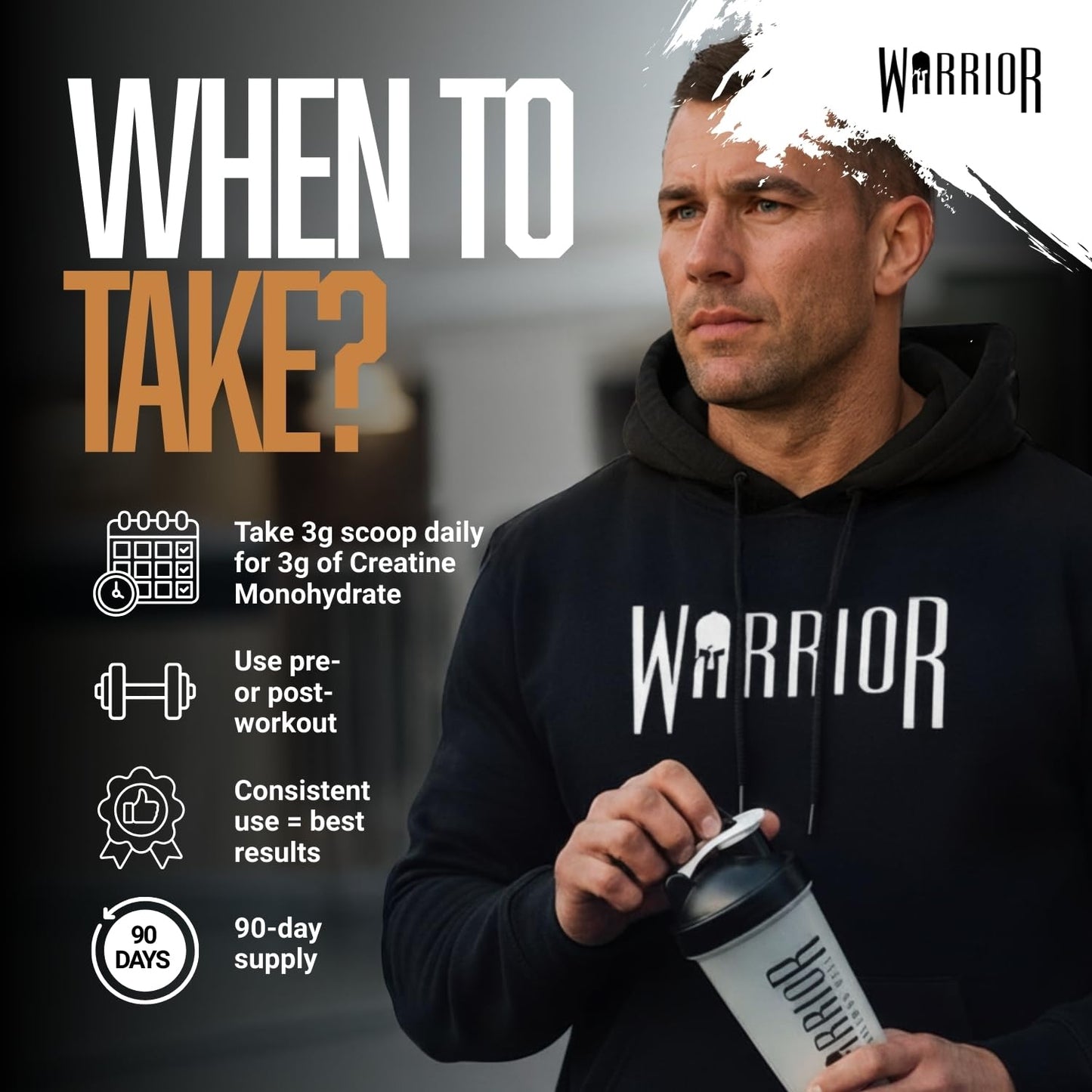 Warrior Flavoured Creatine Monohydrate Powder 300g (90 Servings) – Creatine Powder Drink, Creatine for Performance, Strength & Recovery (Not Creatine Gummies or Tablets) – Cool Cola