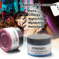 HTRUIYATY White Hair Color Wax Temporary Modeling Natural Color Hair Dye Wax Unisex One-time Hairstyle Cream Styling Wax for Party Cosplay Halloween Masquerade