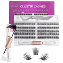 ocean pearl Individual Lashes with Lash Bond and Seal 120 Cluster Lashes Eyelash Extension Kit Thin Band Lash Clusters Wide Stem Lash Extensions Mix C/CC/D Curl 10-16mm Length False Eyelashes with Glue - OP28