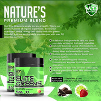 Hellenia Elite Greens Superfood - WOD Powders | 34 Vegan Superfoods and Natural Ingredients, Green and Red Fruits, Berries,Vegetables, Prebiotics & Digestive Enzymes - 500g (Strawberry & Lime)