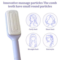ExcellaElite Detangle Brush,Two-Tiered Detangling Hair Brush,Girls Hair Brush with Oval Handle Cleaning Claw,for Curly,Straight,Thick,Wet & Dry Hair (Roland Purple)
