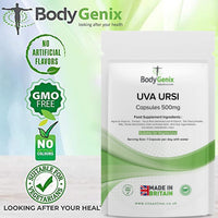 Bodygenix UVA Ursi Capsules - 500mg High Antioxidant Formula Immune System Joints Urinary Infections Digestive Health Support Natural Vegan Supplement - 30 Caps 1 Month Supply