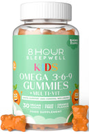 Kids Omega 3, 6 & 9 Gummies – Sugar-Free, Vegan & Gluten-Free | Plant-Based Omega with 8 Essential Vitamins | Chewable, Tasty Alternative to Fish Oil | 1 Month Supply