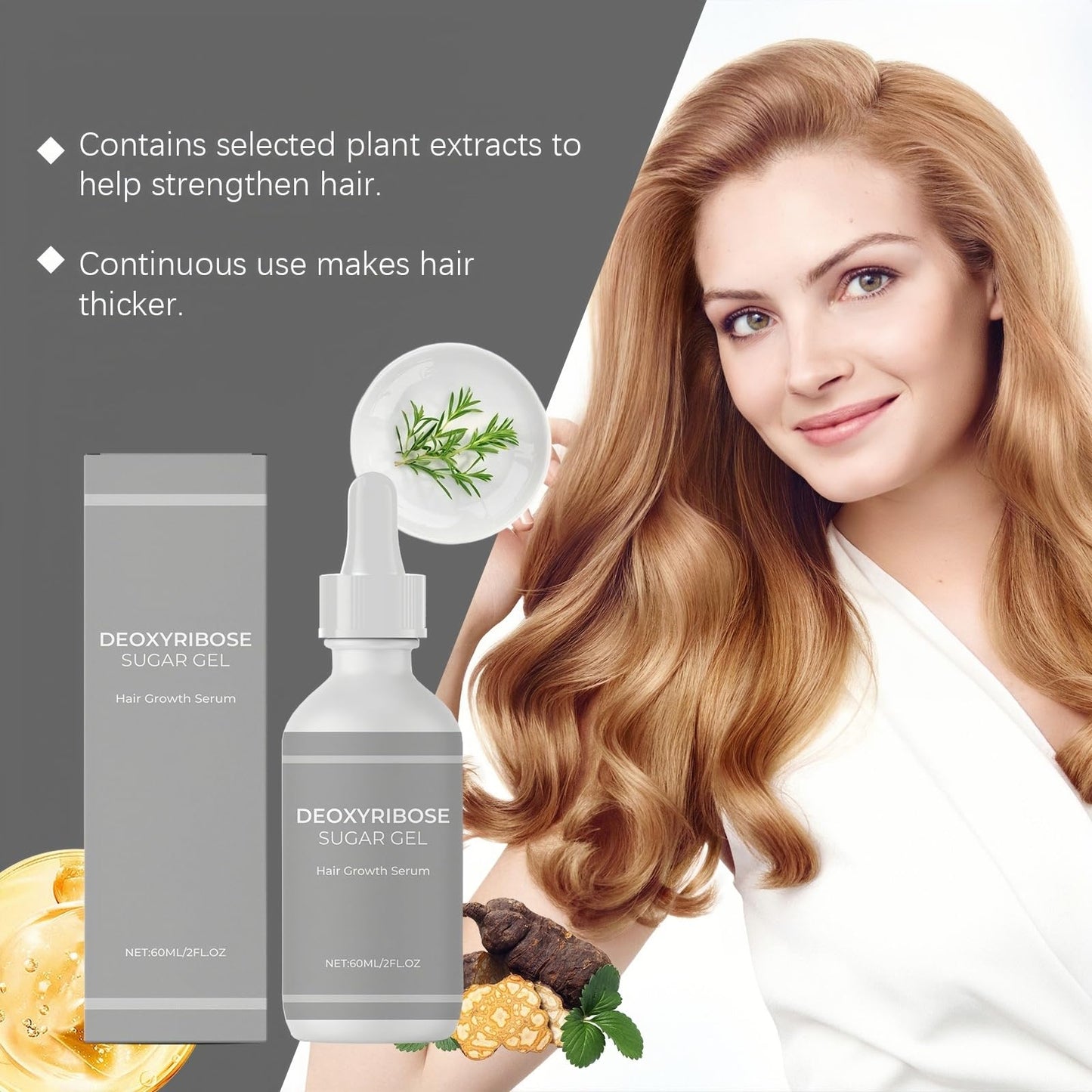 Fankayi Deoxyribose Sugar Gel Hair Growth,Hair Thickening Essence,Hair Serum for Hair Growth,Hair Oil for Dry Damaged Hair,Hair Breakage Treatment,Deeply Nourish and Repair,Scalp Care and Moisturizing