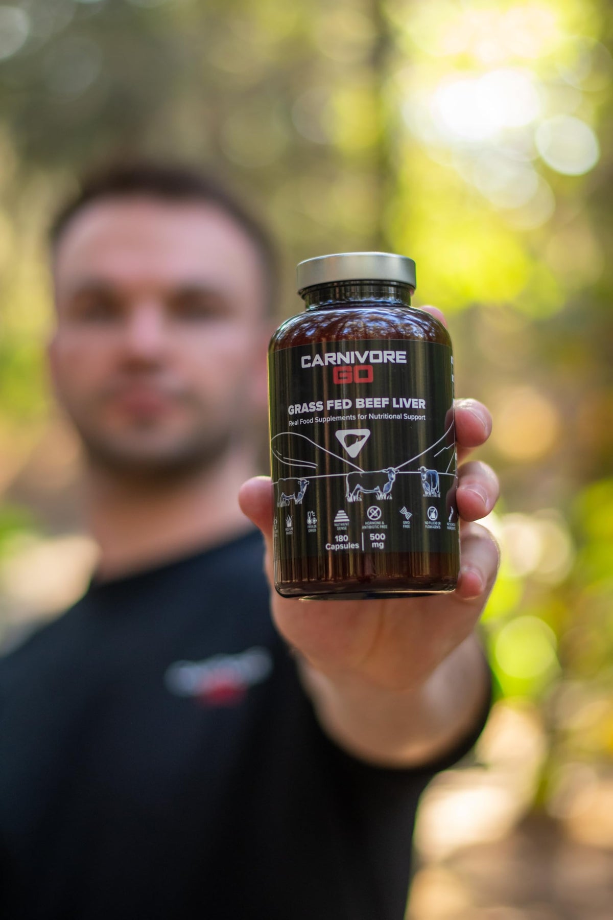 Carnivore Go 100% Grass Fed Beef Liver Capsules - for Energy, Immunity, Focus, Detoxification & Skin Health - 180, 500mg Desiccated Beef Liver Supplements - UK Made - No GMO, Hormones, Antibiotics