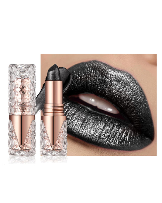 Lestpola Glitter Lipstick for Women, Black Diamond Shimmer Lipstick Long Lasting Waterproof, Metallic Tinted Lip Balm Non-stick Cup, Creamy Smooth Impact Lip Color, Sparkly Lip Gloss Makeup for Stage Party-07