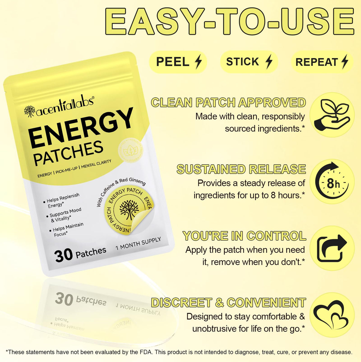 YijiaXingzhou Energy Patches - B12 Patch for Women and Men, Natural Energy Boosters for Fatigue, Fast Awake Recovery Patches for Party Fun Morning Revival
