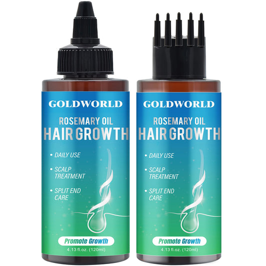GoldWorld Rosemary Oil for Hair Growth,2x120ml Diluted Rosemary Oil and Hair Serum for Dry Damaged Hair,Proven Hair Loss Treatment & Hair Thickening Products