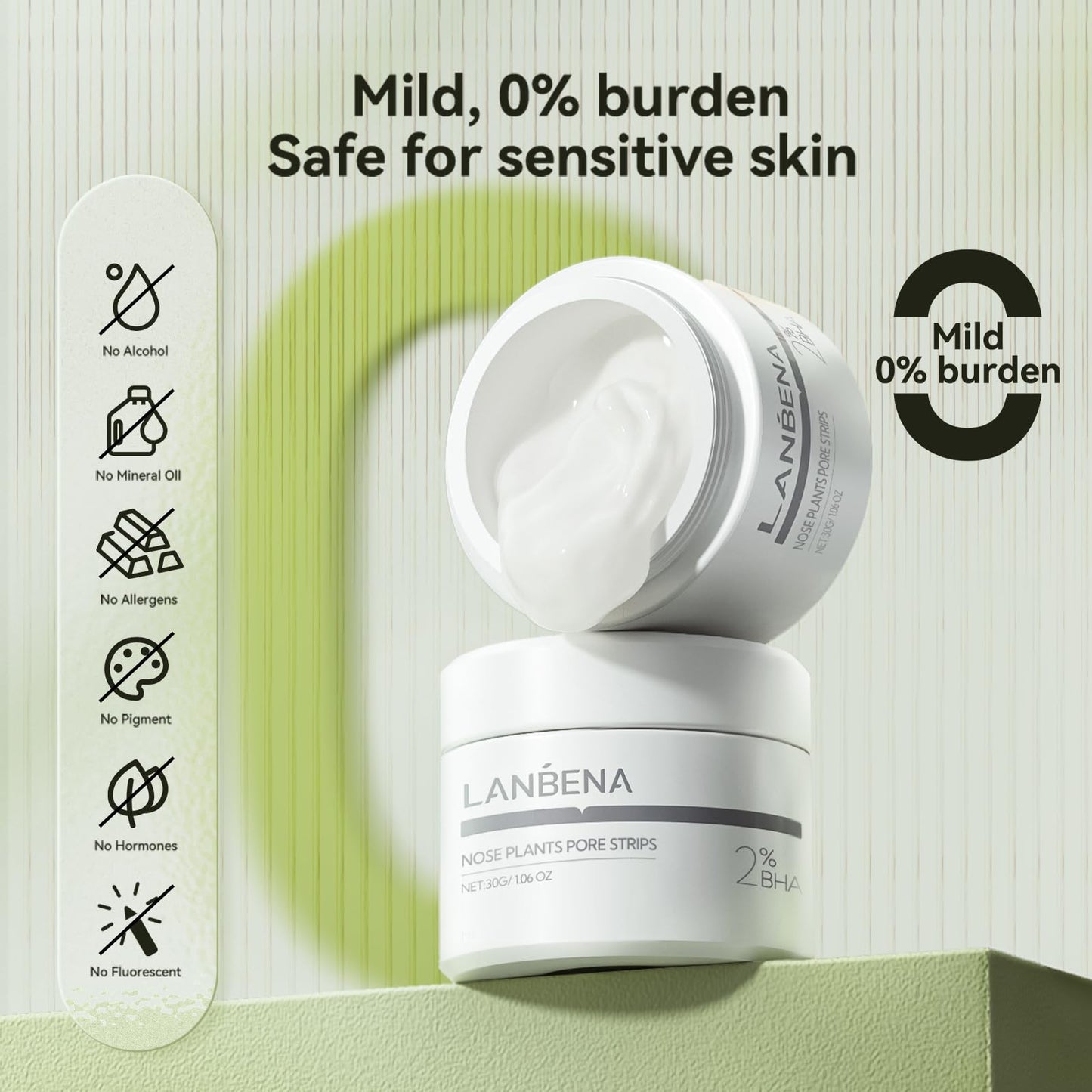 LANBENA Blackhead Remover Mask, Nose Plants Pore Strips Facial Cleanser, Peel off Mask Deep Cleansing for All Skin Types, 60 Pieces