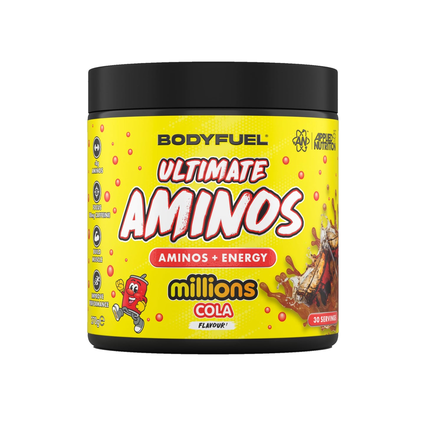 Applied Nutrition BodyFuel Amino's - Amino Acids Supplement, EAA Essential Amino Acids Powder, Muscle Fuel & Recovery (270g - 30 Servings) (Millions Cola)