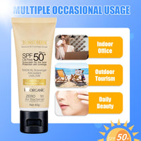 Shengqialun Tinted Sunscreen Spf 50 - Face Sun Cream Spf 50 For Daily Makeup & Sun Protection - Bronze Factor 50 Face Cream - Against UV Rays, Sheer To Medium Coverage, Lightweight And Oil-Free