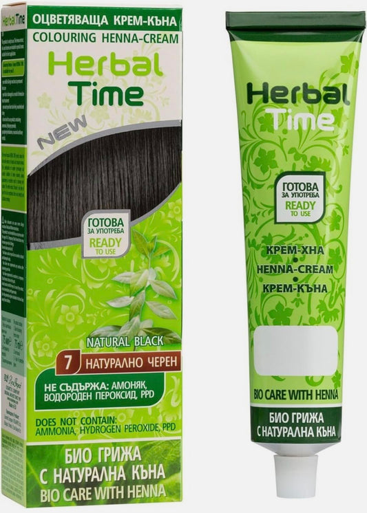 Generic Henna Natural Cream Color Natural Black Nº 7 | Henna Coloring Cream with Nettle Extract | Gray Hair Cover | Ammonia Free, Sulfates Free, Parabens Free | 75 ml