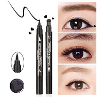 Yuccer Star Heart Eyeliner Stamp Waterproof Liquid Eyeliner Pen Black Long Lasting Double Ended Eyeliner Pencil Make Up Eye Liner (Star+Moon+Heart+Flower)