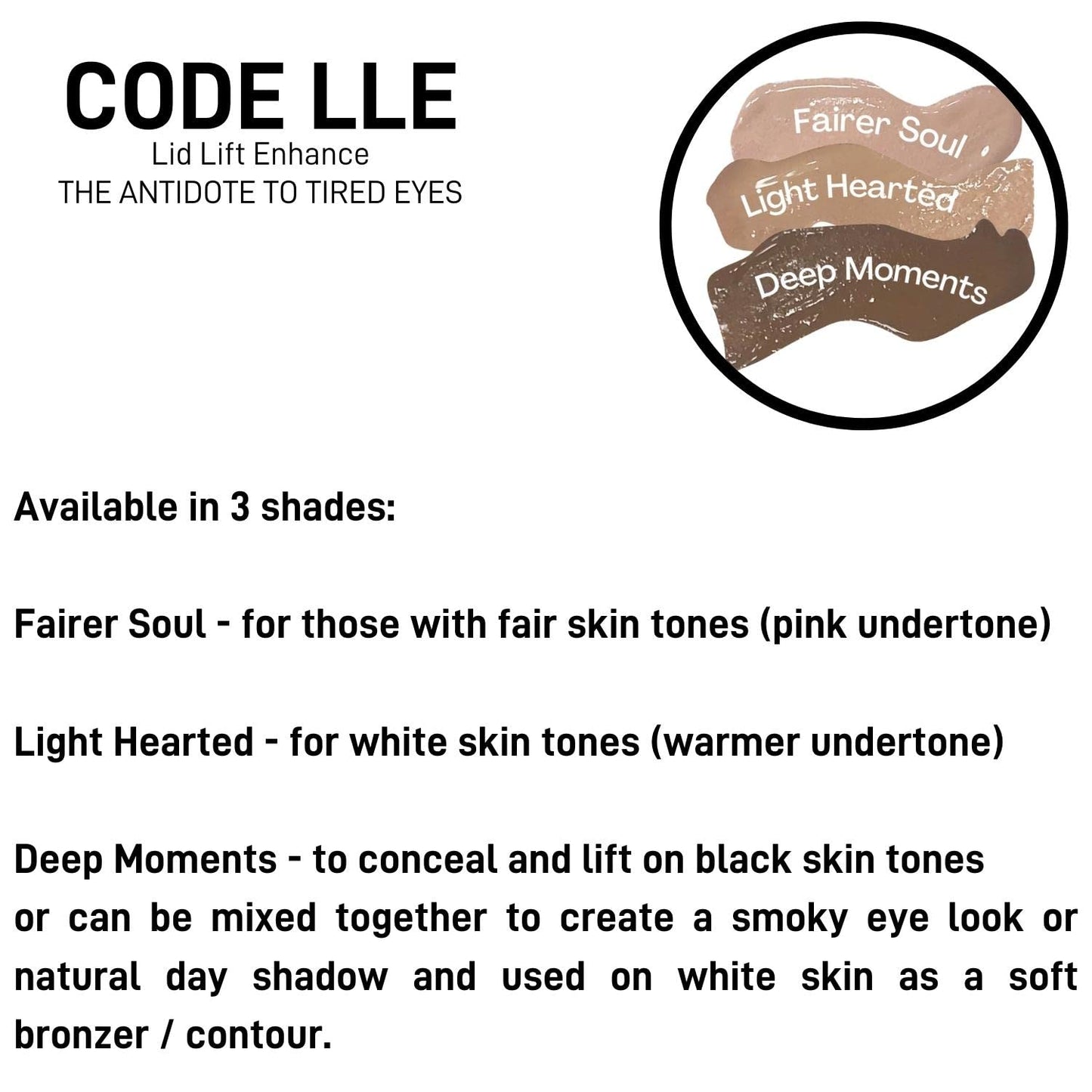 Code Beautiful CODE Beautiful Eye Primer and Under Eye Concealer | Eye concealers | Eyeshadow Primer | Eye Lift - The Antidote To Tired Eyes | Vegan & Cruelty Free | LLE Lid Lift Enhance (Light Hearted)
