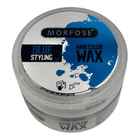 MORFOSE Morfose Hair Colour Wax Styling,Temporary Hair Dye Wash In Wash Out, Coloured Hair Wax Kids Instant Styling, Hair Colour Pomade Washable for Men, Women, Party, Cosplay (Blue, 100 ml)