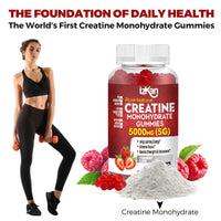 Izkan Creatine Gummies 5000mg (5G) for Men & Women - 90 Chewable Creatine Monohydrate Gummies Strawberry Flavoured | Pre Workout Gym Supplement| Muscle Boost| 3 Per Day - Vegan & Halal (1X)