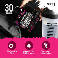 Warrior EAA 360g Essential Amino Acids Powder with BCAAs, Citrulline Malate, Taurine & Bioperine – Vegan, Zero Sugar, Muscle Recovery & Endurance Fuel - Grape Bubblegum