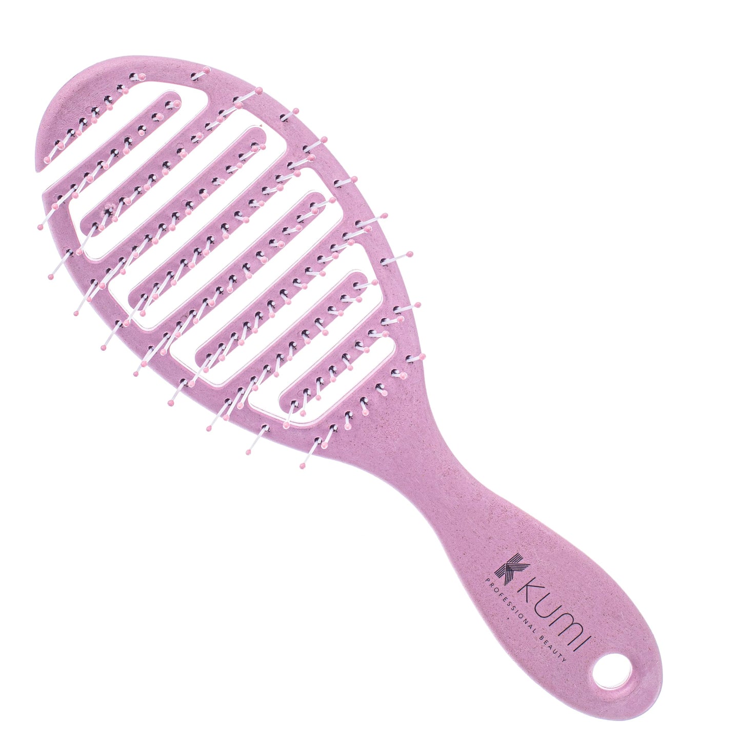 K Kumi Professional Beauty Kumi Pink Detangling Hair Brush - Wheat Straw Derived Anti-Breakage detangling Brush, Flexible Straw Brush for Wet and Dry Hair - Ideal for Home Use - Eco Friendly Hairbrush