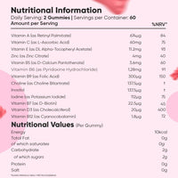 WeightWorld Multivitamin Gummies for Women & Men - 13 Ingredients - 120 Gummies - 2 Months Supply - Natural Strawberry Flavour - Vitamins & Minerals Like VIT C, D3, B6, B7, B12 & Zinc - Vitamin Gummy for Adults