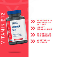 Applied Nutrition Vitamin B12 Tablets 1000mcg - Immune System Support & Reduction of Tiredness and Fatigue, Made in The UK, Vegan (90 Tablets)