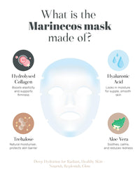 MARINECOS Collagen Face Masks – Hydrating, Anti-Aging, Firming Masks for Glowing Skin – Deep Moisture with Marine Collagen – 5 Pack