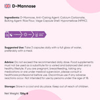 WeightWorld D-Mannose 2000mg - 180 Capsules - 2 Months Supply - Vegan-Friendly, Non-GMO & GMP-Approved - Split & Pour D Mannose Powder Capsules - Unflavoured, Easy to Swallow & Magnesium Stearate-Free