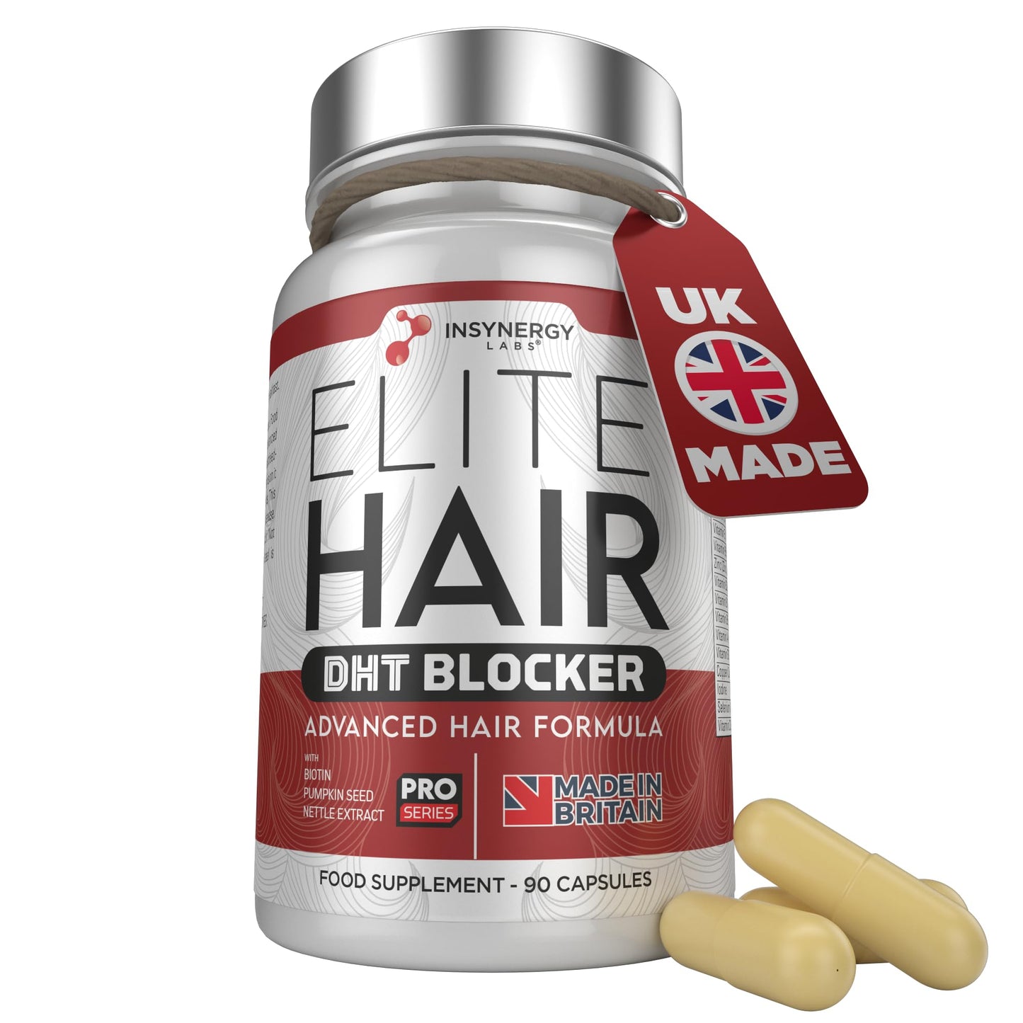 DHT Blocker Elite Hair, Hair Growth Supplement | #1 Advanced Hair Supplements for Women & Men | DHT Blocker Tablets Hair Growth Vitamins | 90 Capsules 16 Ingredients in 1