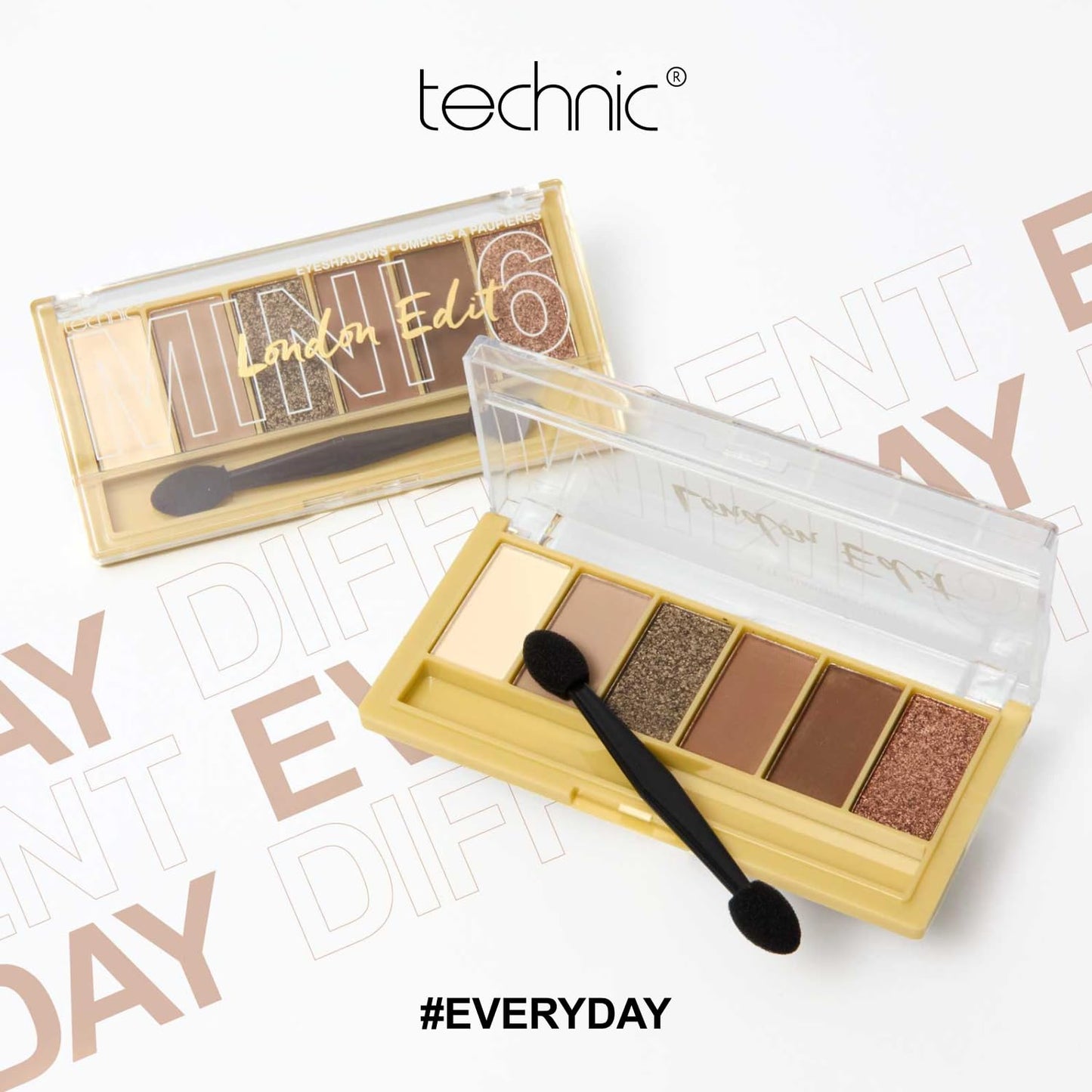 Technic Mini Edit 6 Eyeshadow Palette, Long Lasting and Blendable Matte & Shimmer Shades 7.2g (London)