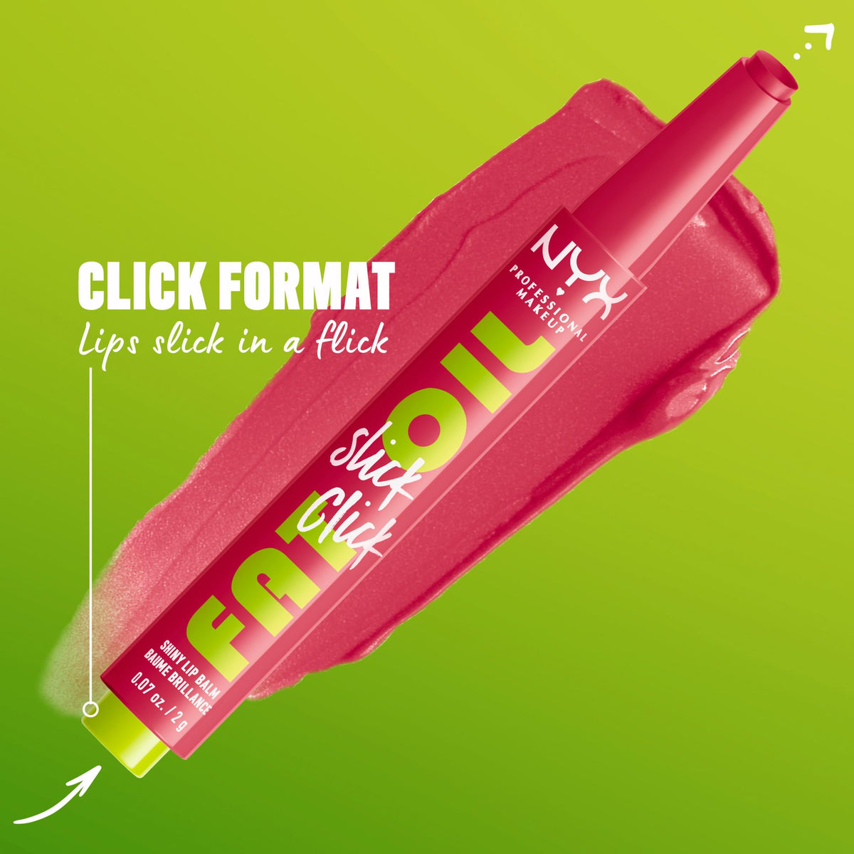 NYX PROFESSIONAL MAKEUP NYX Professional Makeup Lip Balm, A Hint of Colour, Infused with Oils for Long Lasting Hydration, Lightweight & Vegan Formula, Fat Oil Slick Click, Clout