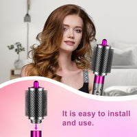 ZEPHBLOW Large Round Brush Compatible with Dyson Airwrap Attachments, Bigger Oval Round Volumizing Brush Compatible with Air Wrap, Shiny Voluminous Styles, Rose