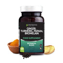 Only Nutrients - Turmeric Papain Bromelain Ginger Supplement, High-Strength Liver, Digestive & Joint Health Support, Nourishing Herbal Blend, 180 Turmeric Tablets