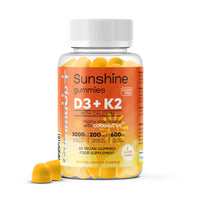 GummyUP+ Sunshine D3 + K2 MK-7 Immunity Gummies | Sugar-Free | 2-Month Supply | with Calcium | 5000 IU Vitamin D3 | Vegetarian | GummyUp+