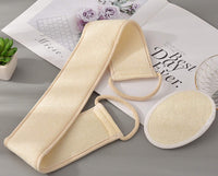 emlstyle Loofahs Exfoliating Loofah Back Scrubber for Shower, Double Side Scrubbing Strap Body Bath Sponge with a Loofahs pad