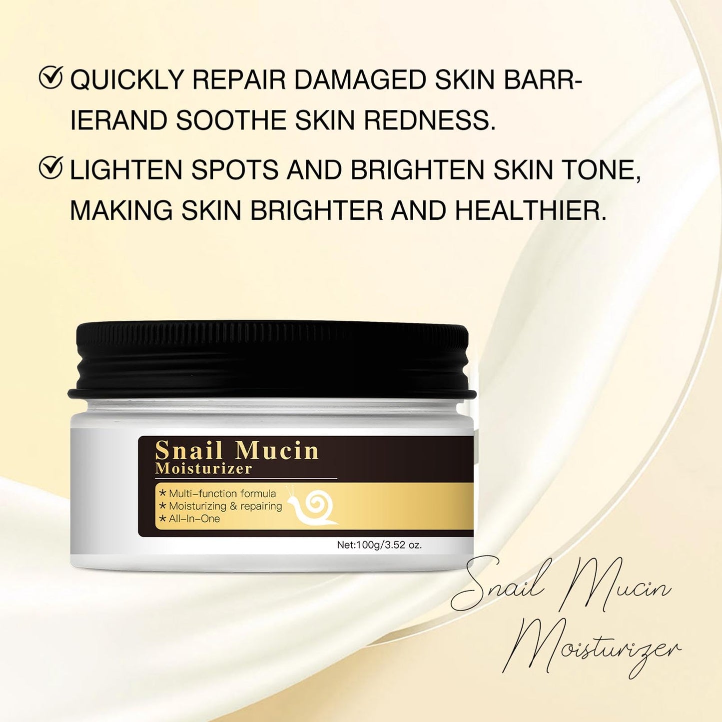 TBeautfave Snail Repair Essence, Snail Mucin Skin Care Sets & Kits, Snail Mucin Moisturiser, Korean Snail Mucin Serum & Face Moisturiser for Deep Hydration, for Dull & Damaged Skin, Korean Skincare (Cream+Serum)