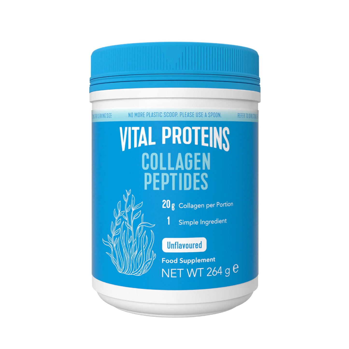 VITAL PROTEINS Vital Proteins Collagen Peptides Powder Supplement (Type I, III), Unflavoured Hydrolszed Collagen-Hair, Skin, Nail Support Supplement, Paleo, gluten free, Non-GMO, 20g per Serving 264g Canister, 1Pack