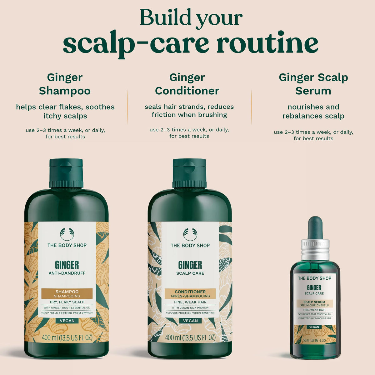 The Body Shop Ginger Anti-Dandruff Shampoo (1x 250ml), Clarifying Shampoo for Dry, Itchy and Flaky Scalp, Vegan Haircare, Suitable for Sensitive Scalps